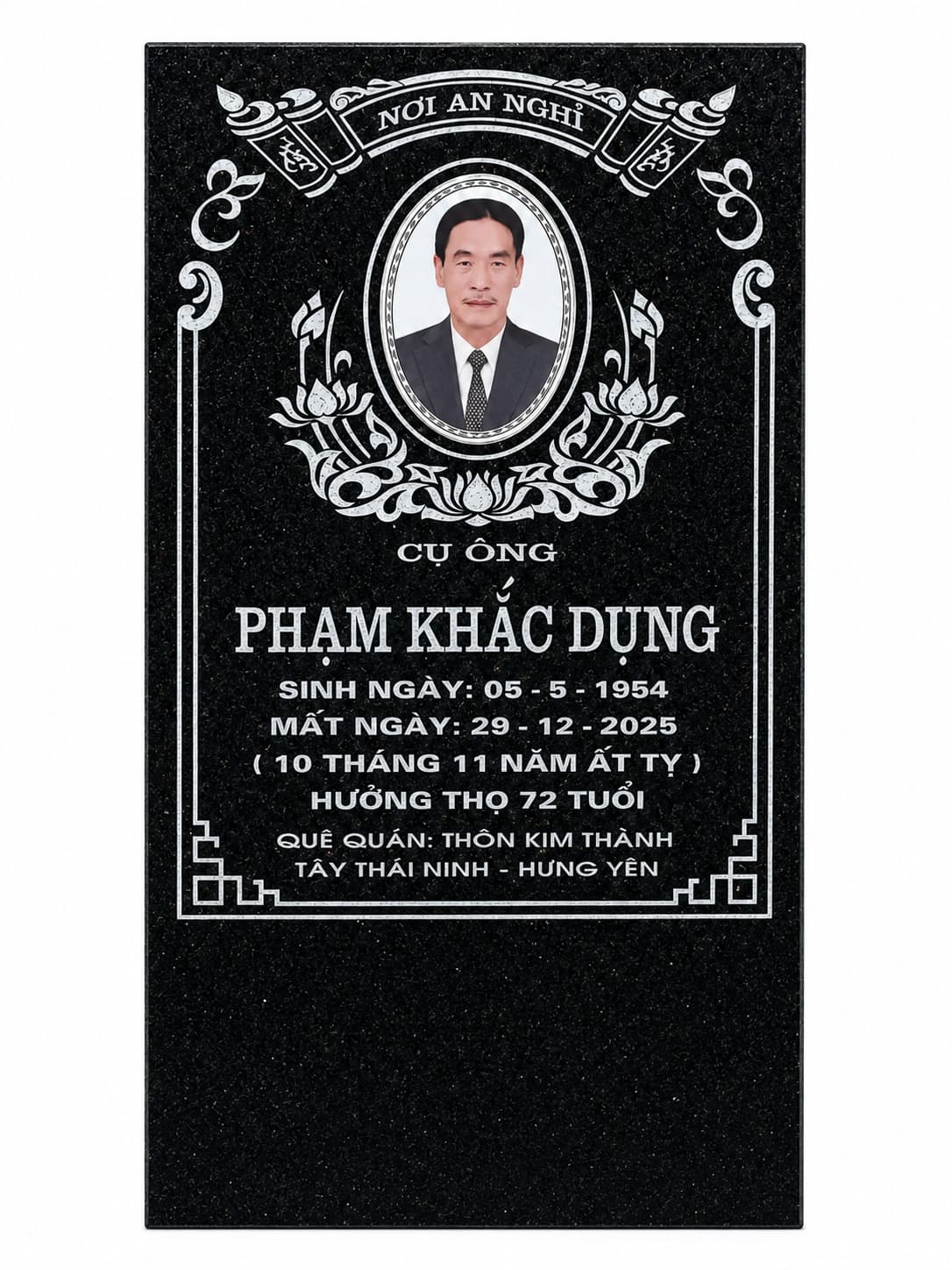 Bia cắm có ảnh, hoa sen trắng — ảnh tham khảo trong bộ mẫu Trần Lưu