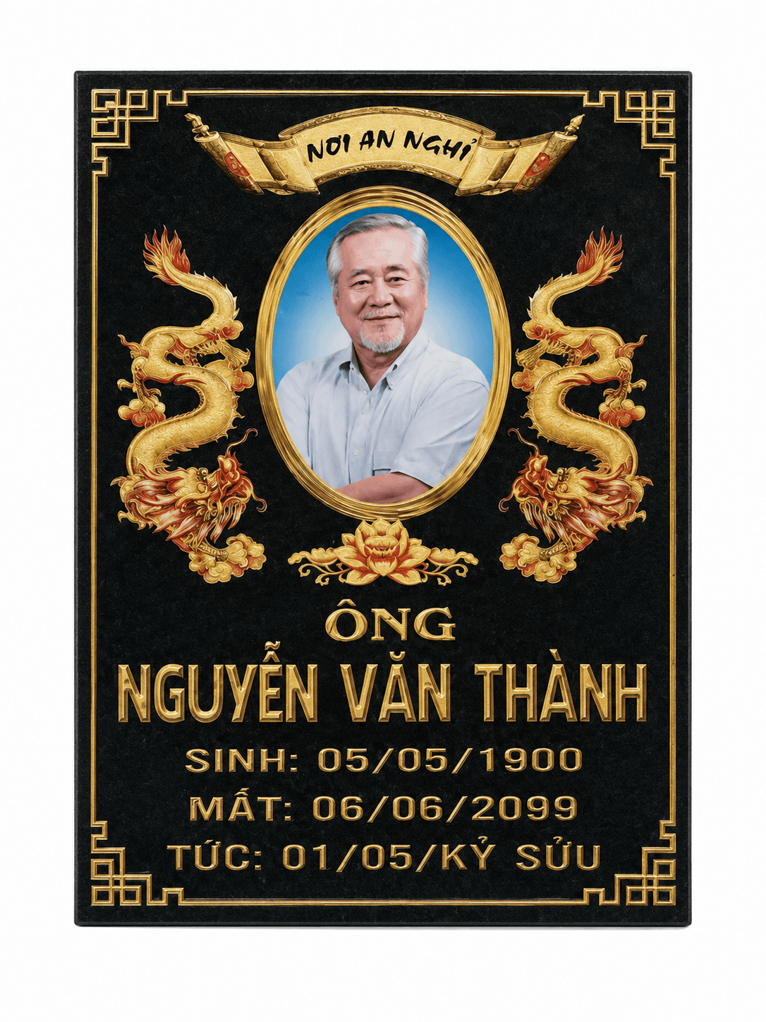 Bia ảnh men - mẫu thiết kế 1 của Cơ Sở Trần Lưu
